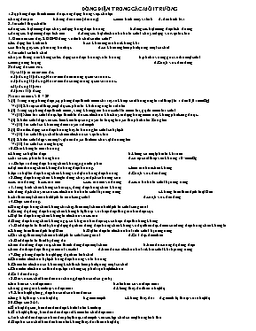 Bài tập trắc ngiệm Vật lý Lớp 11 - Chương: Dò