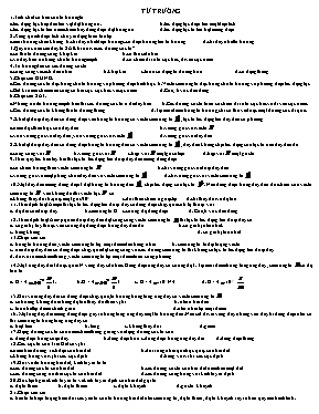 Bài tập trắc ngiệm Vật lý Lớp 11 - Chương: Từ