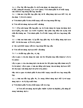 Bài tập tự luận Hóa học 9