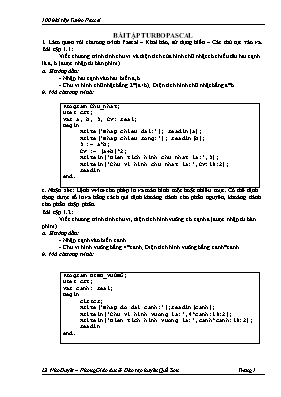 Bài tập Turbo Pascal