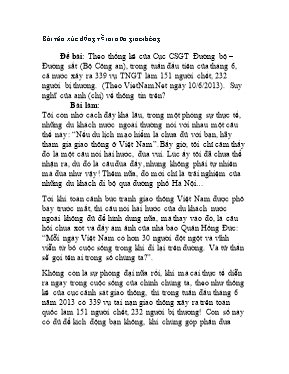 Bài văn xúc động về tai nạn giao thông
