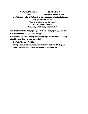 Bài viết số 1 môn Ngữ văn Lớp 10 - Trường THP