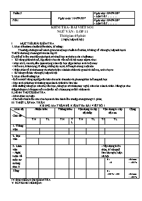 Bài viết số 1 môn Ngữ văn Lớp 11 - Năm học 20