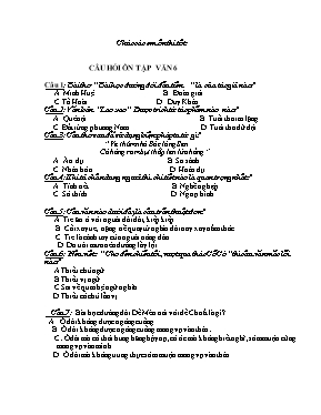 Bộ câu hỏi ôn tập Ngữ văn Lớp 6