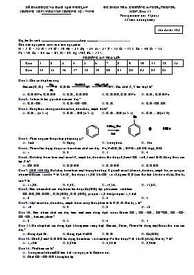 Bộ đề kiểm chương Ancol, phenol môn Hóa học Lớp 11 - Trường THPT Nguyễn Trường Tộ