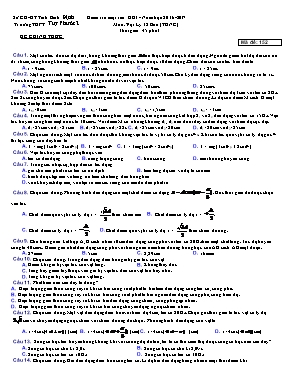 Bộ đề kiểm tra 1 tiết học kì 1 môn Vật lý Lớp 12 - Năm học 2016-2017 - Trường THPT Tuy Phước 2