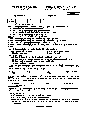 Bộ đề kiểm tra 15 phút lần 1 môn Vật lý Khối 