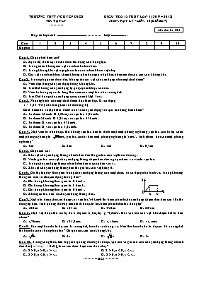 Bộ đề kiểm tra 15 phút lần 1 môn Vật lý Lớp 1