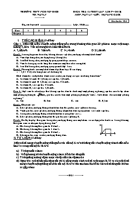 Bộ đề kiểm tra 15 phút lần 1 môn Vật lý Lớp 1