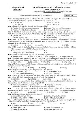 Bộ dề kiểm tra học kỳ II môn Hóa học Lớp 9 - 