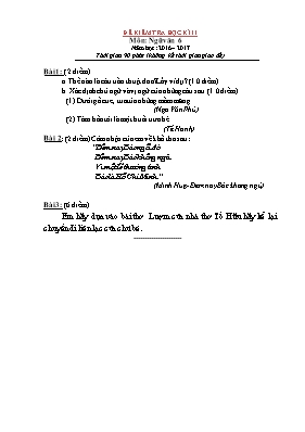 Bộ đề kiểm tra học kỳ II môn Ngữ văn Lớp 8 -
