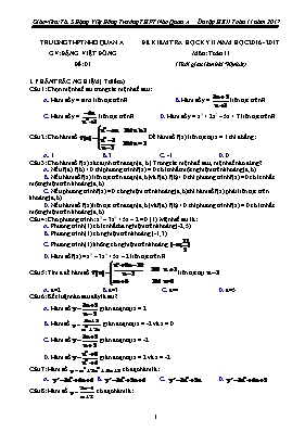 Bộ đề kiểm tra học kỳ II môn Toán Lớp 11 - Đặng Việt Đông