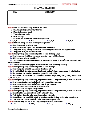 Bộ đề kiểm tra môn Hóa học Lớp 11