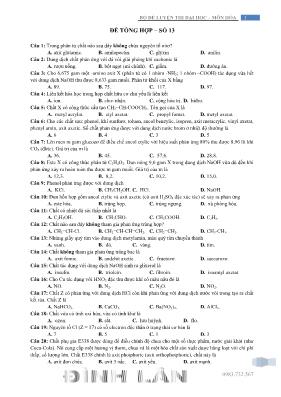 Bộ đề luyện thi Đại học môn Hóa học