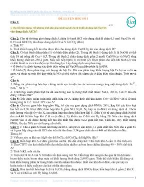 Bộ đề luyện thi học sinh giỏi môn Hóa học Lớp