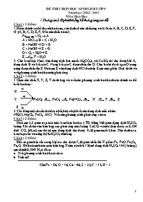 Bộ đề thi chọn học sinh giỏi môn Hóa học Lớp 