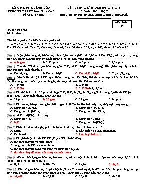 Bộ đề thi học kỳ II môn Hóa học Lớp 12 - Năm 