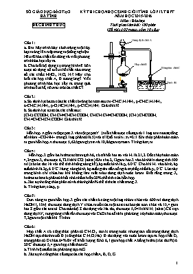 Bộ đề thi học sinh giỏi các tỉnh môn Hóa học Lớp 12