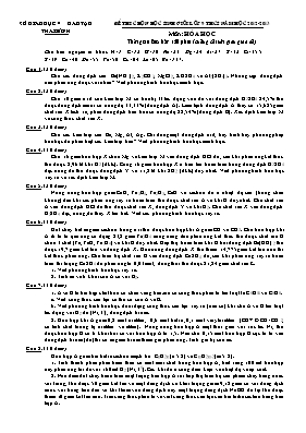 Bộ đề thi học sinh giỏi cấp tỉnh môn Hóa học Lớp 9