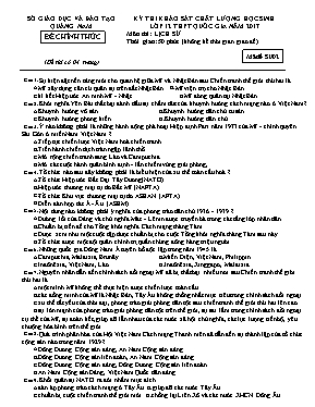 Bộ đề thi khảo sát chất lượng học sinh Lớp 12