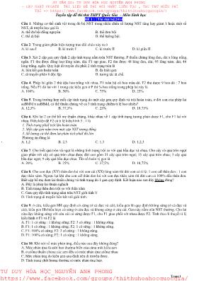 Bộ đề thi thử THPT Quốc gia môn Sinh học