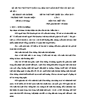 Bộ đề thi thử THPT Quốc gia năm 2017 môn Ngữ