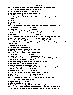 Bộ đề trắc nghiệm Lịch sử 11