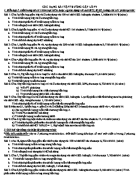 Các dạng bài tập thường gặp Hóa học Lớp 9