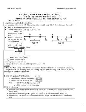 Các dạng bài tập Vật lý Lớp 11 - Thuận Hữu Ái