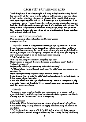 Cách viết bài văn nghị luận