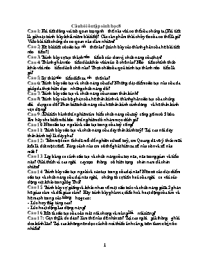 Câu hỏi ôn tập Sinh học Lớp 8