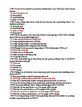 Câu hỏi trắc nghiệm Bài 4 môn Lịch sử Lớp 12