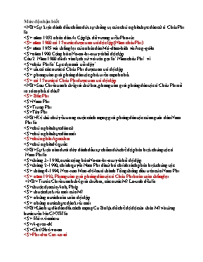 Câu hỏi trắc nghiệm Bài 5 môn Lịch sử Lớp 12