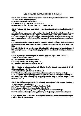 Câu hỏi trắc nghiệm Lịch sử Lớp 12 - Bài 6: M