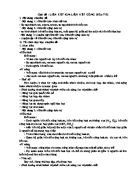 Chủ đề Liên kết ion - Liên kết cộng hóa trị
