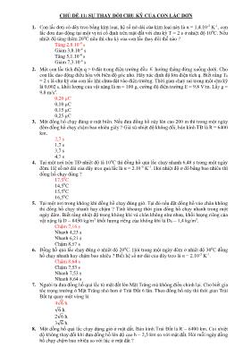 Chuyên đề bài tập Vật lý Lớp 10 - Chủ đề 11: 