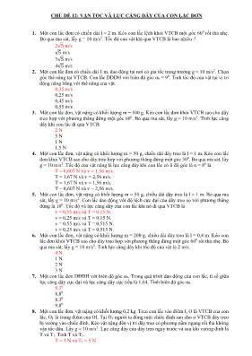 Chuyên đề bài tập Vật lý Lớp 10 - Chủ đề 12: 