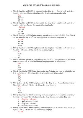 Chuyên đề bài tập Vật lý Lớp 10 - Chủ đề 13: 
