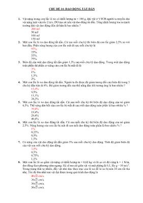 Chuyên đề bài tập Vật lý Lớp 10 - Chủ đề 14: 