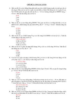 Chuyên đề bài tập Vật lý Lớp 10 - Chủ đề 3: C