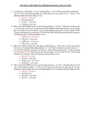 Chuyên đề bài tập Vật lý Lớp 10 - Chủ đề 8: V