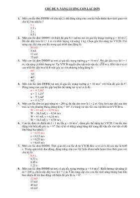Chuyên đề bài tập Vật lý Lớp 10 - Chủ đề 9: N