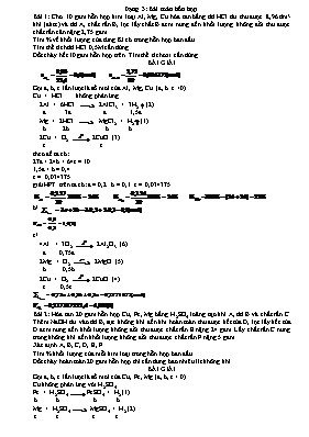 Chuyên đề bồi dưỡng học sinh giỏi Hóa học 9 - Dạng 3: Bài toán hỗn hợp