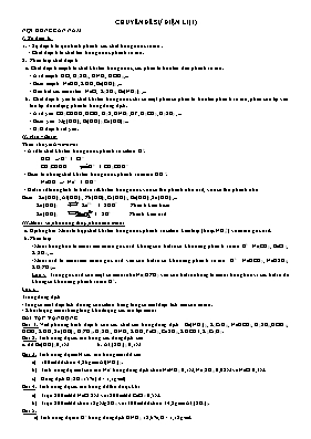 Chuyên đề Hóa học Lớp 11: Sự điện ly
