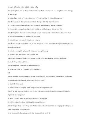 Chuyên đề Lịch sử 10: Đông Nam Á thời phong kiến