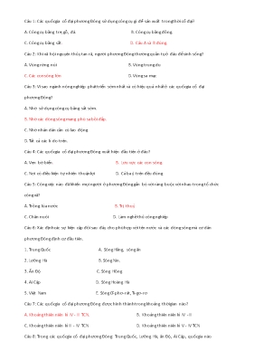 Chuyên đề Lịch sử 10: Phương Đông thời phong kiến