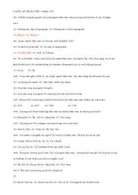 Chuyên đề Lịch sử 10: Tây Âu thời phong kiến