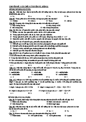 Chuyên đề luyện thi THPT Quốc gia môn Sinh họ