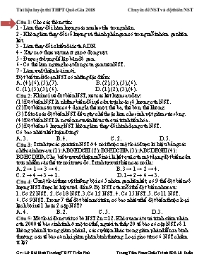 Chuyên đề luyện thi THPT Quốc gia môn Sinh họ