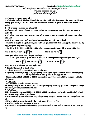 Chuyên đề luyện thi THPT Quốc gia môn Sinh họ